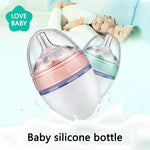 Baby Silicone Milk Bottle Food Grade Material Wide-Caliber Anti-Falling Newborn Juice Feeding Container Kids Nursing Bottles